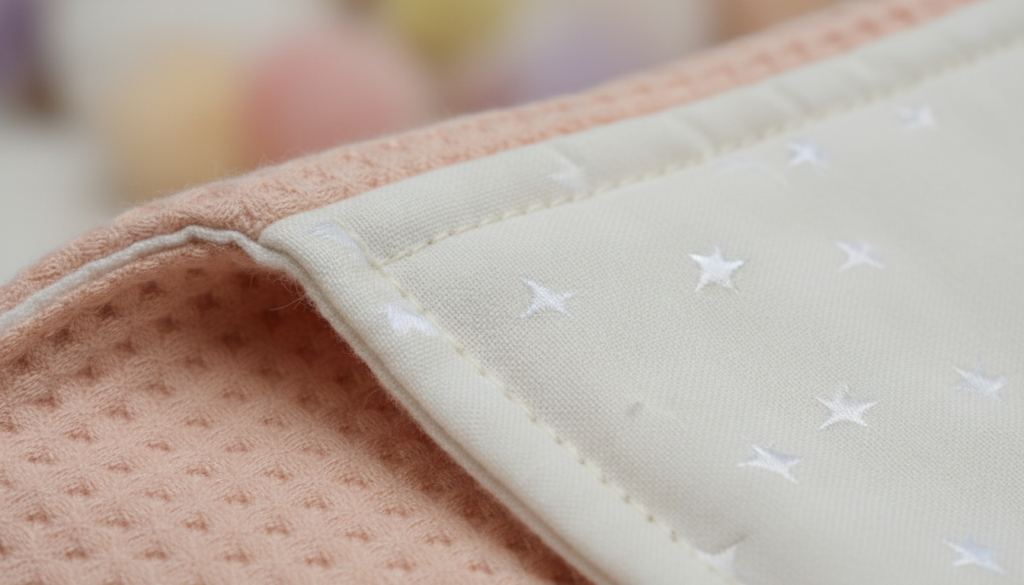 finished edge detail on baby blanket