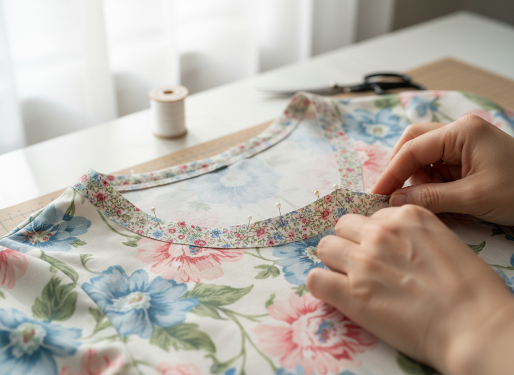 finishing neckline edge on dress shirt