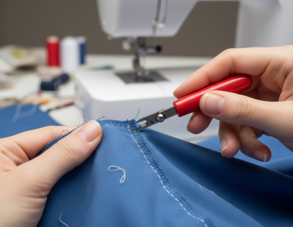 fixing puckered seam with seam ripper