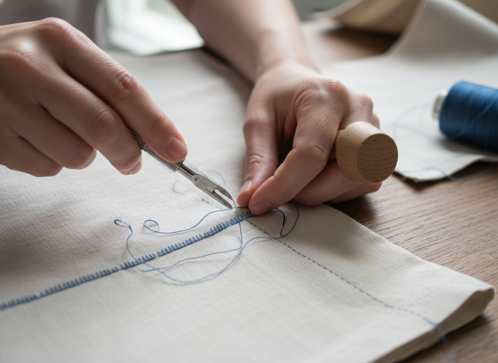 fixing sewing mistakes on tote bag project