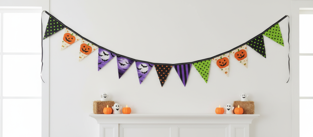 halloween fabric bunting banner decoration