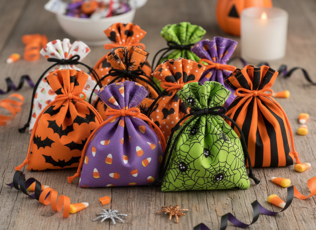 halloween sewing projects free pattern for small drawstring pouch