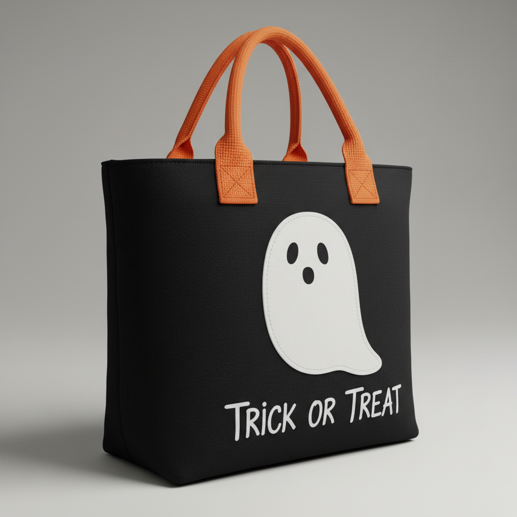 halloween tote bag with handles for trick treating