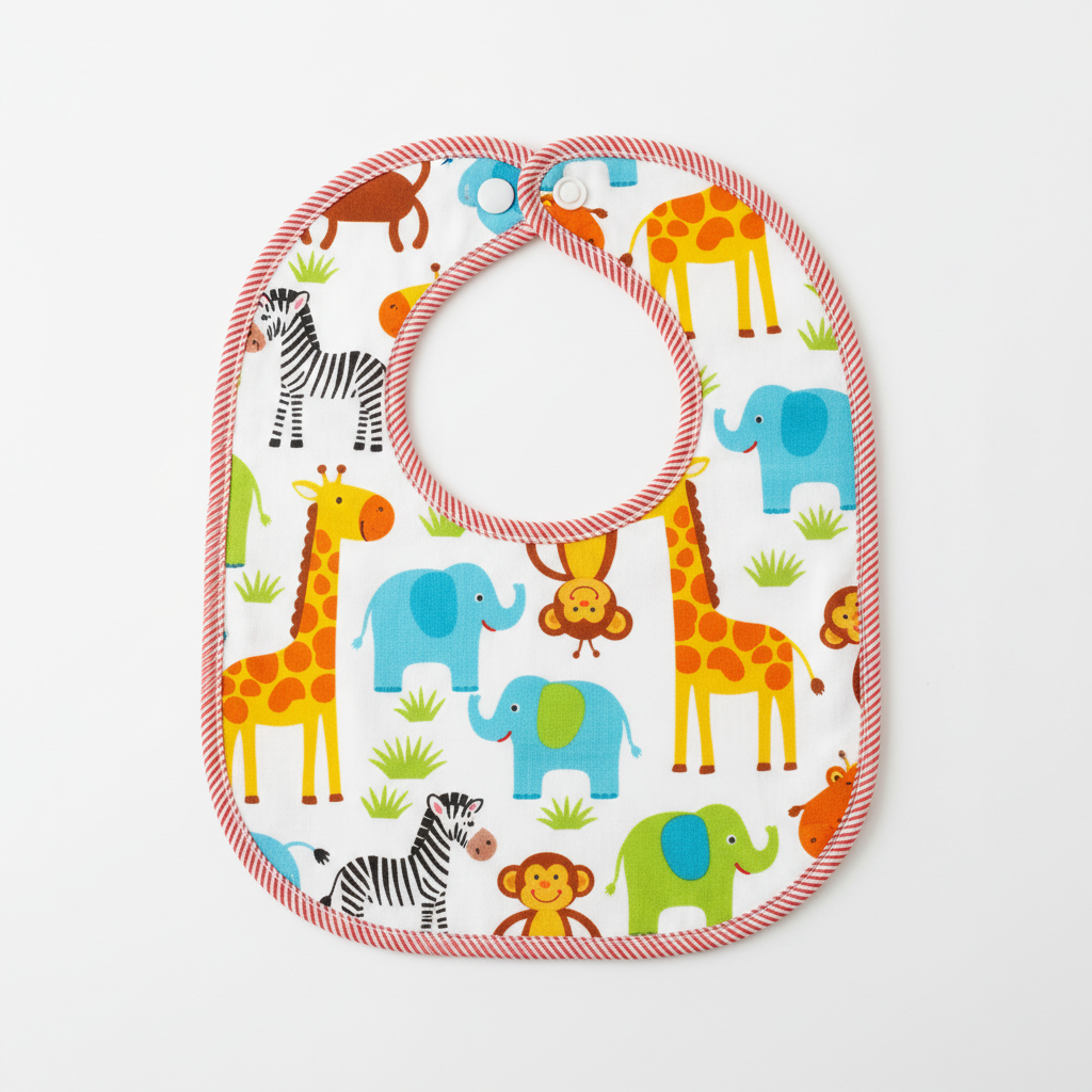 handmade baby bib with snap closure