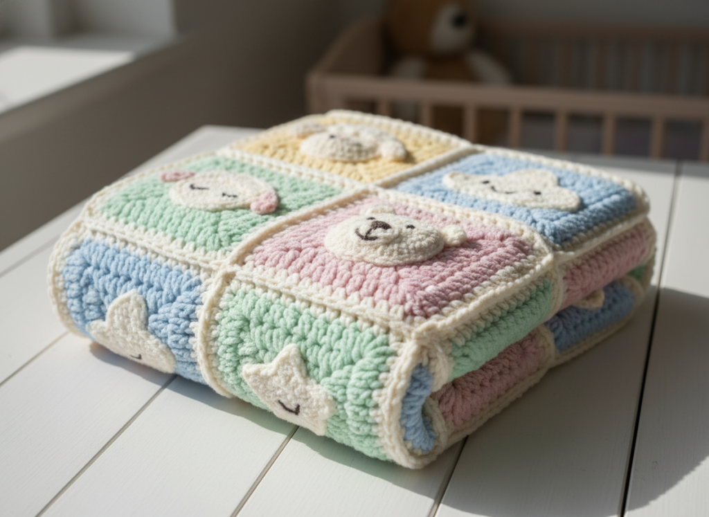 handmade baby blanket with soft fabric