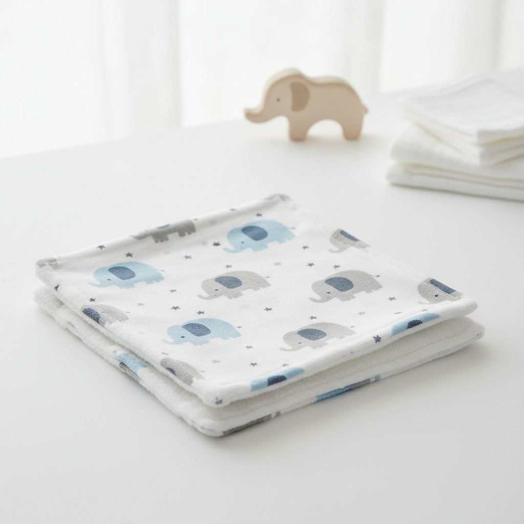 handmade baby burp cloth in colorful pattern