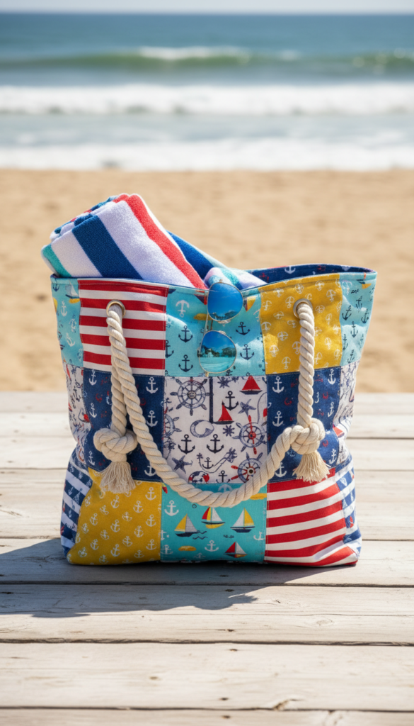 handmade beach bag summer sewing project