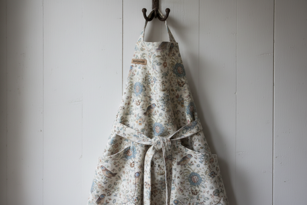 handmade cotton apron with pockets