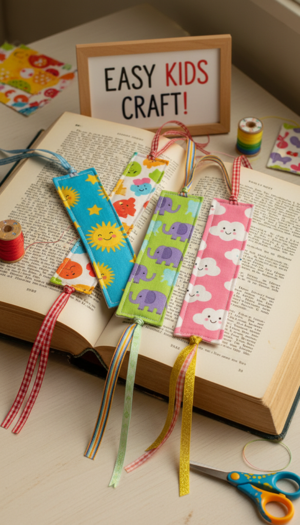 handmade fabric bookmark for kids beginner project