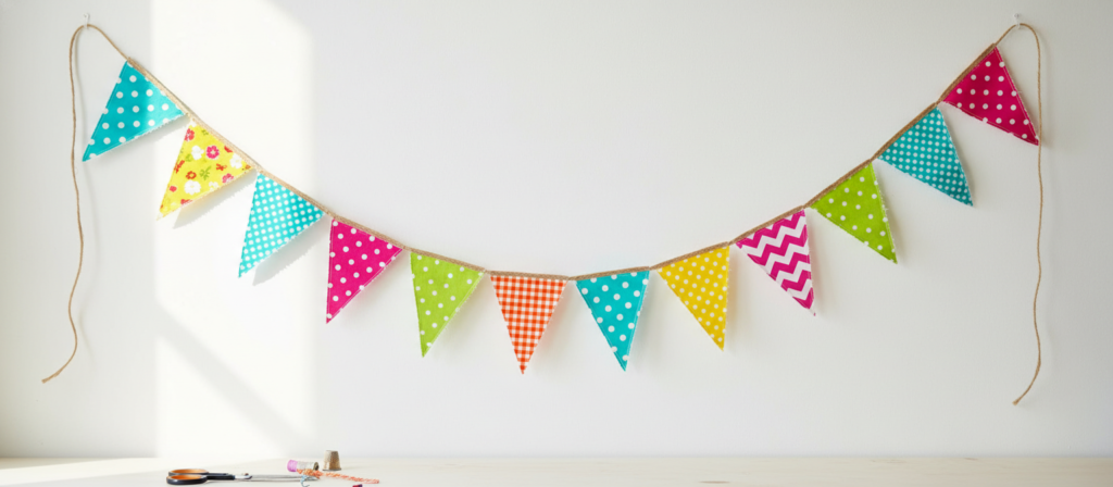 handmade fabric bunting garland for parties and beginner sewing handmade fabric bunting garland for parties and beginner sewing