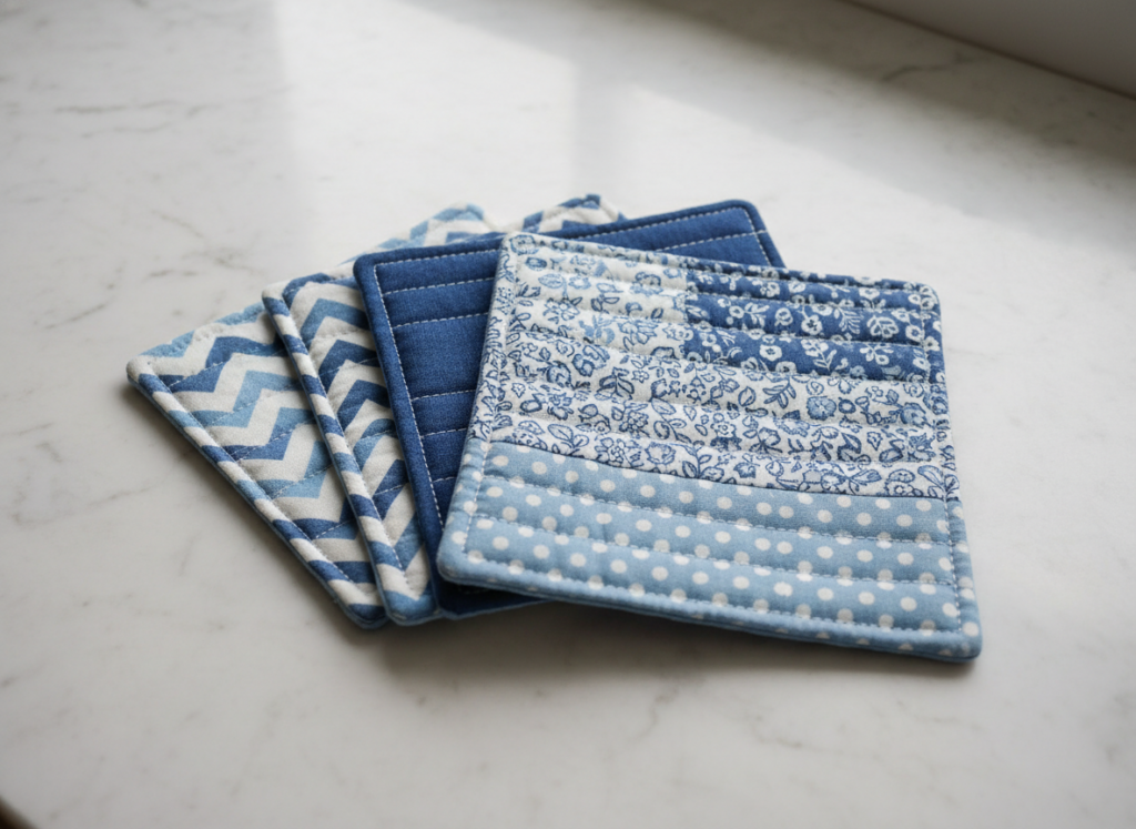 handmade fabric coasters for beginner sewers