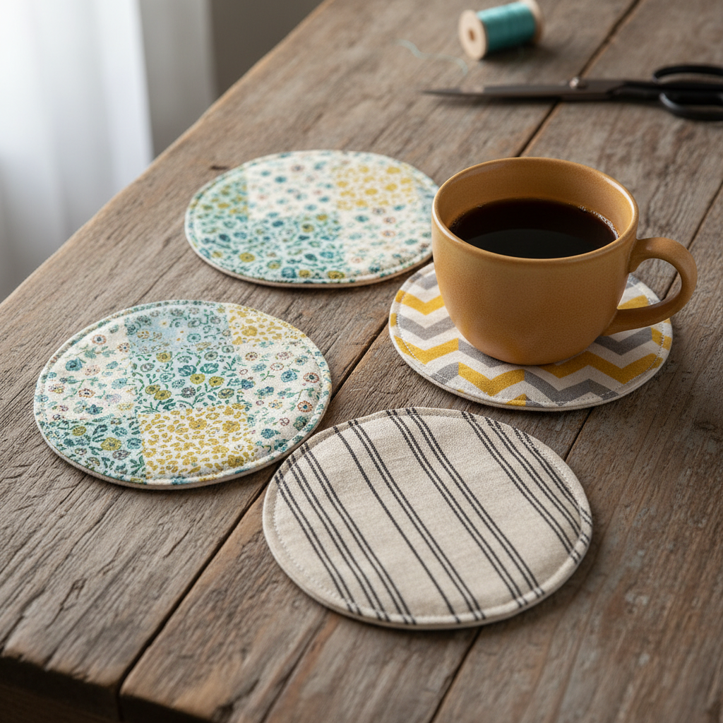 handmade fabric coasters with cute patterns for beginner sewing handmade fabric coasters with cute patterns for beginner sewing
