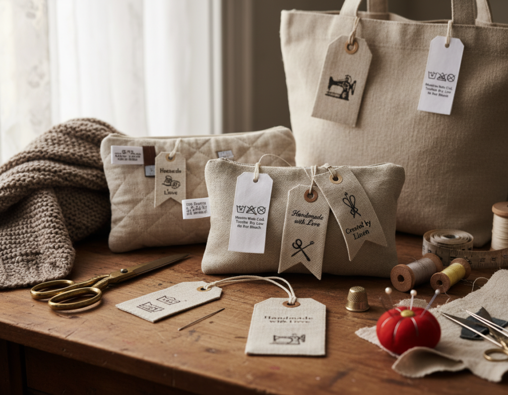 handmade fabric labels with care instructions