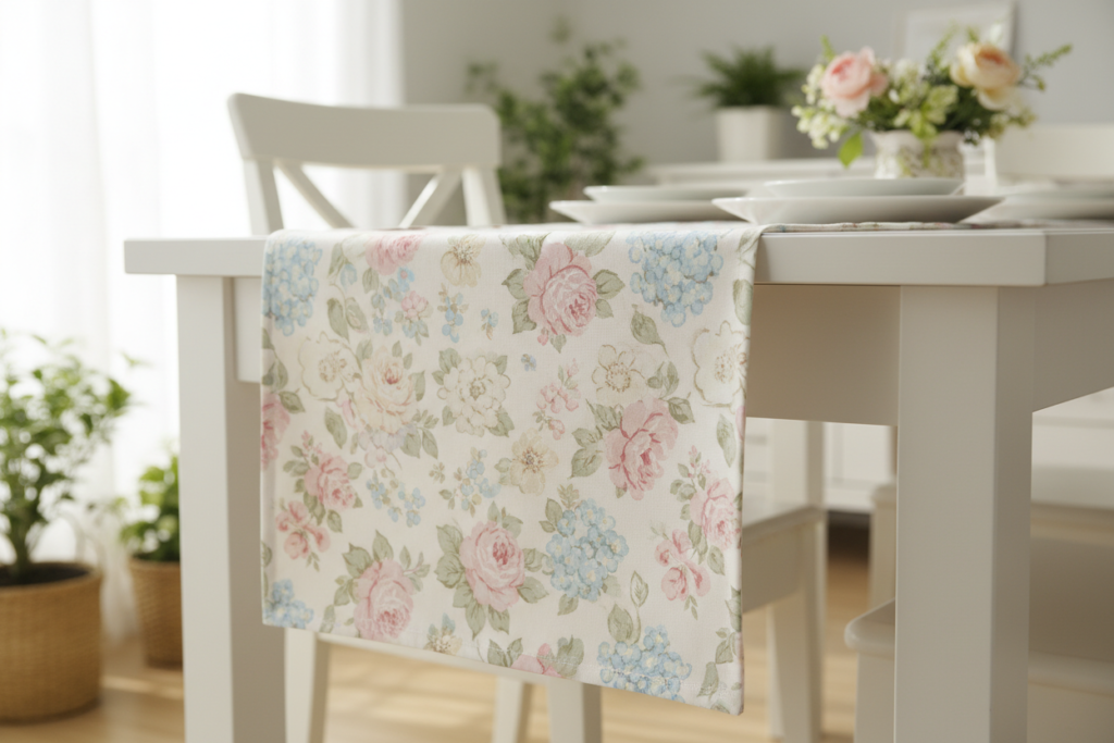 handmade fabric table runner with cute pattern for beginner sewing project handmade fabric table runner with cute pattern for beginner sewing project