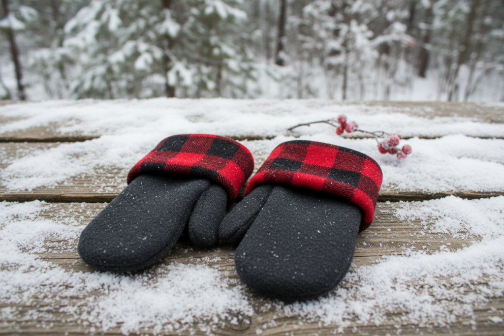 handmade fleece mittens sewing pattern for easy Christmas gifts