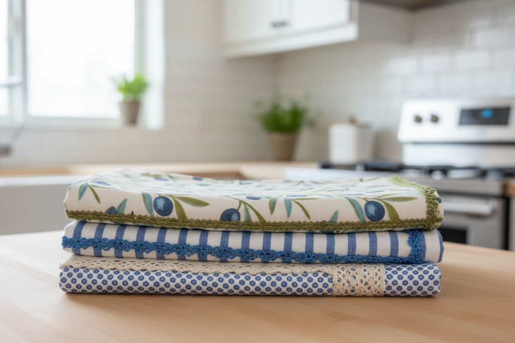 handmade kitchen towels beginner sewing with decorative trim handmade kitchen towels beginner sewing with decorative trim