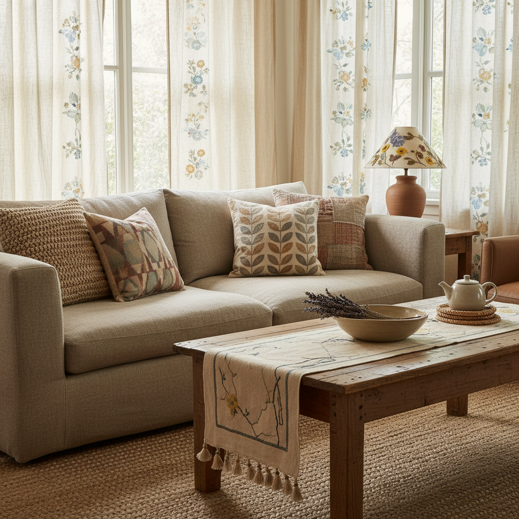 handmade living room accessories displayed