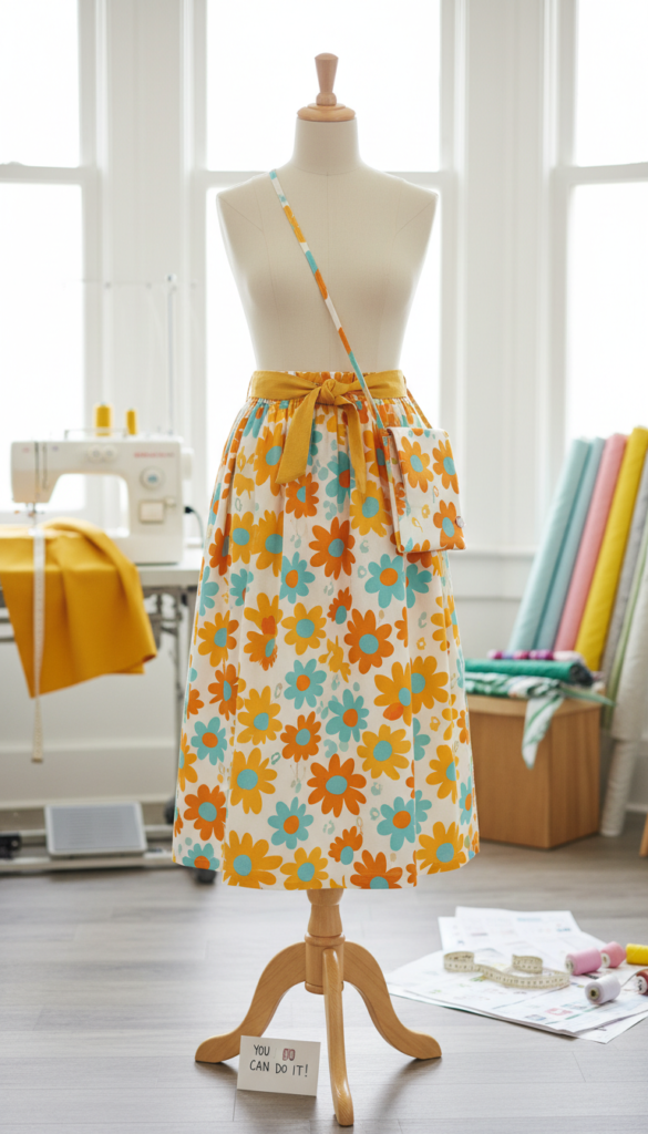 handmade simple skirt and accessories for beginners
