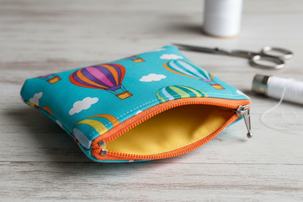 handmade zippered pouch showing zipper installation for beginner sewing handmade zippered pouch showing zipper installation for beginner sewing
