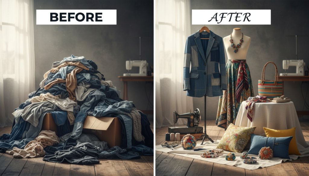 inspiring before and after transformation of upcycled wardrobe