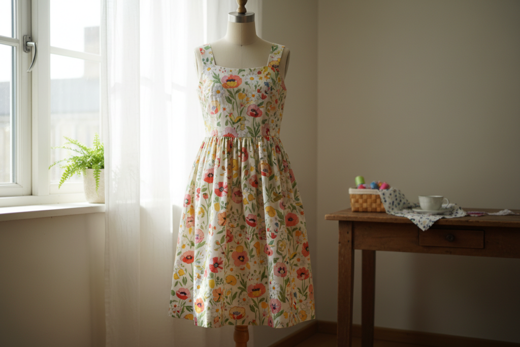 lightweight summer dress made from easy diy pattern