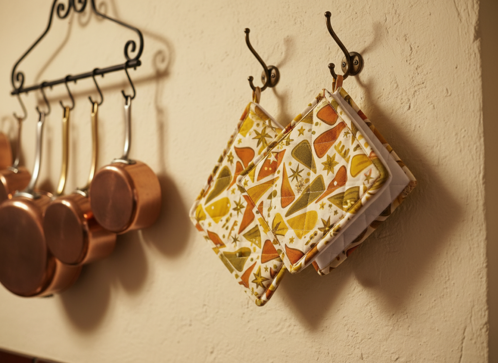 matching oven mitt and pot holder set