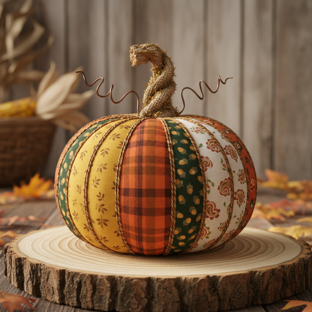 medium sized decorative fabric pumpkin