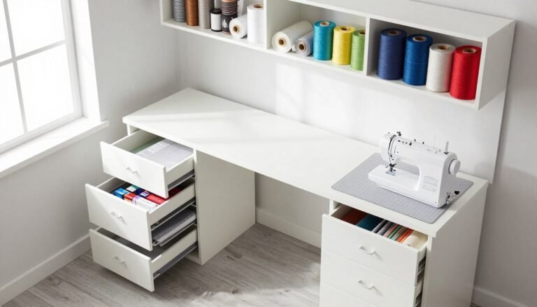 modern sewing tables ideas work stations with organized storage and natural lighting