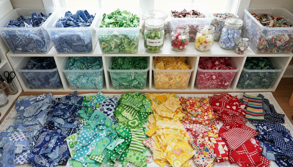 organized fabric scraps for small sewing projects cute gift ideas for kids