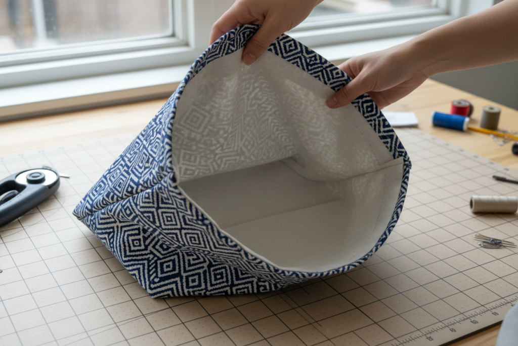 outer bag placed inside lining bag