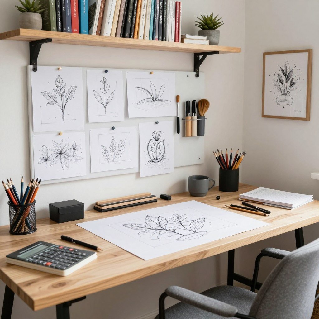 pattern design and planning desk area
