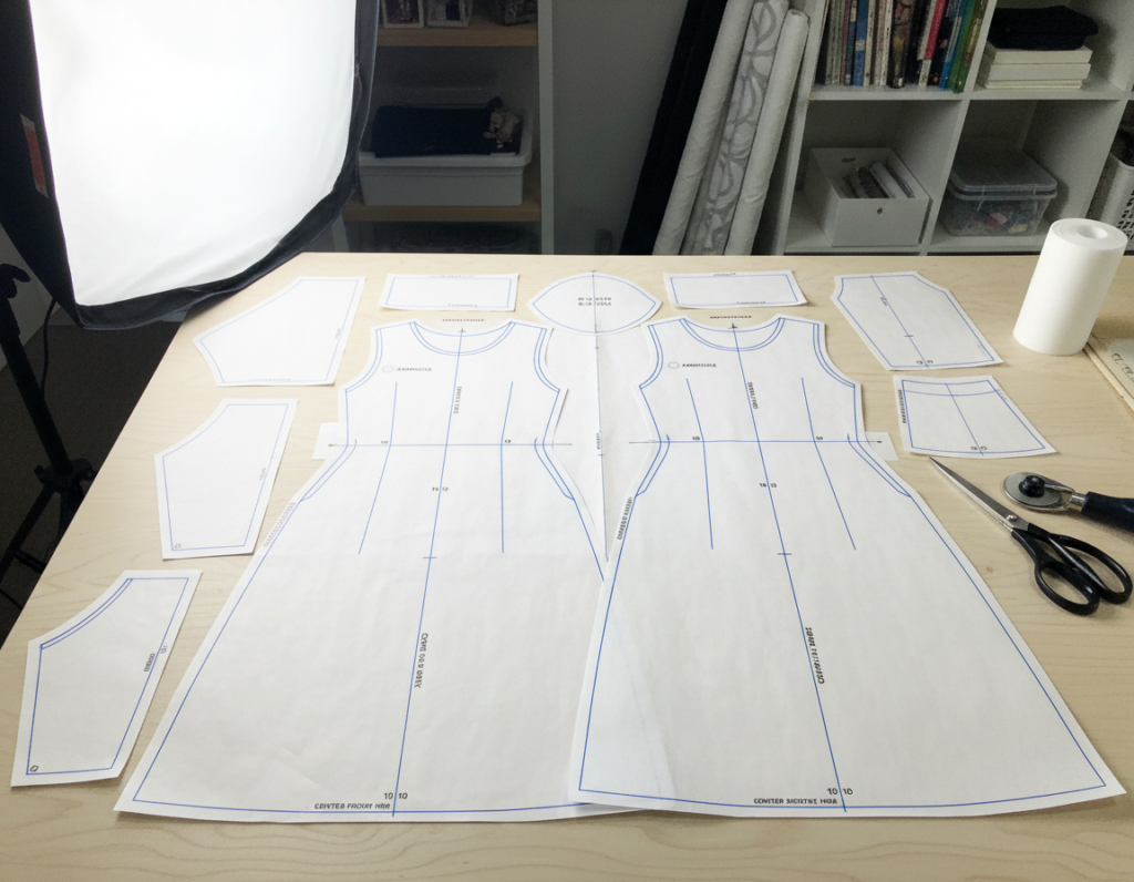 pattern pieces for diy barbie dress with armholes marked