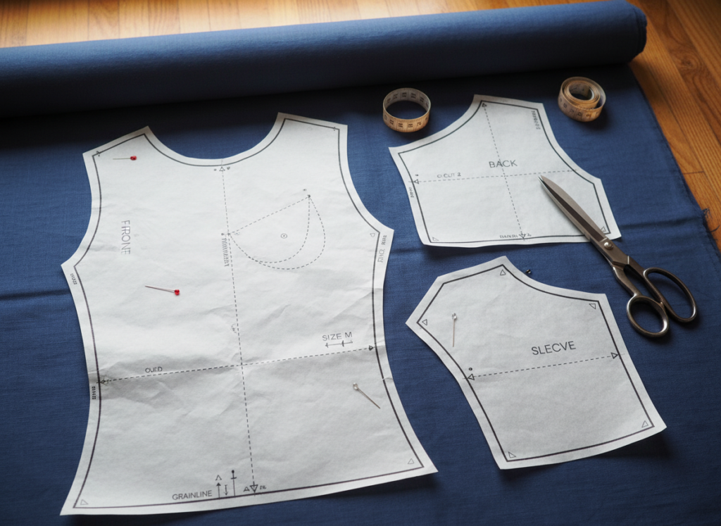 pattern pieces for sewing easy diy dress shirt for women