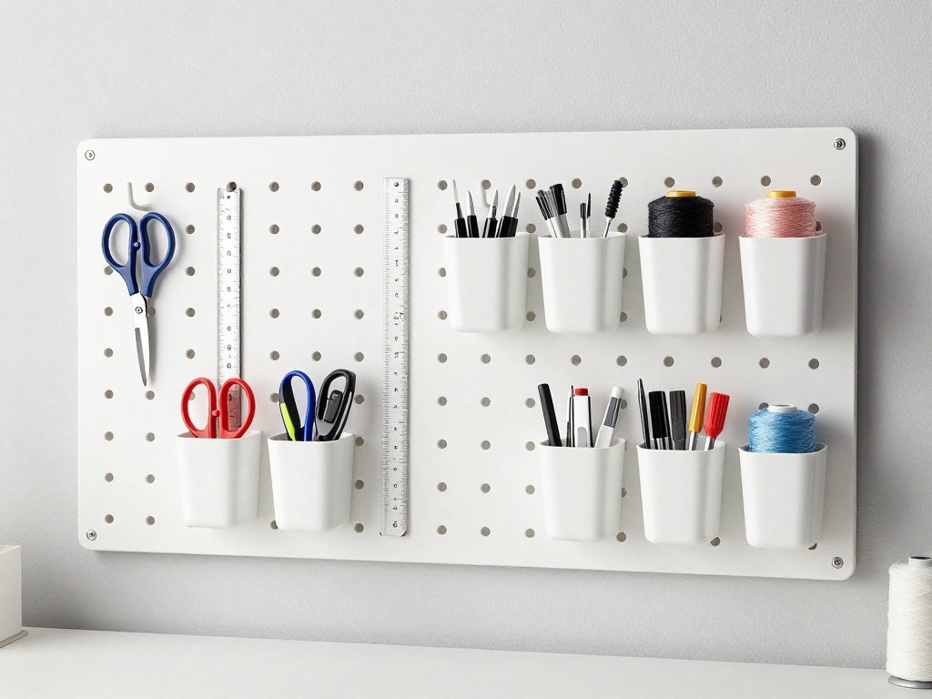pegboard organization system for sewing tools