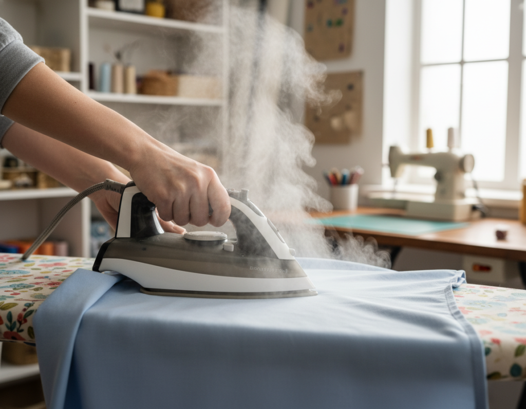 pressing fabric before cutting for sewing project