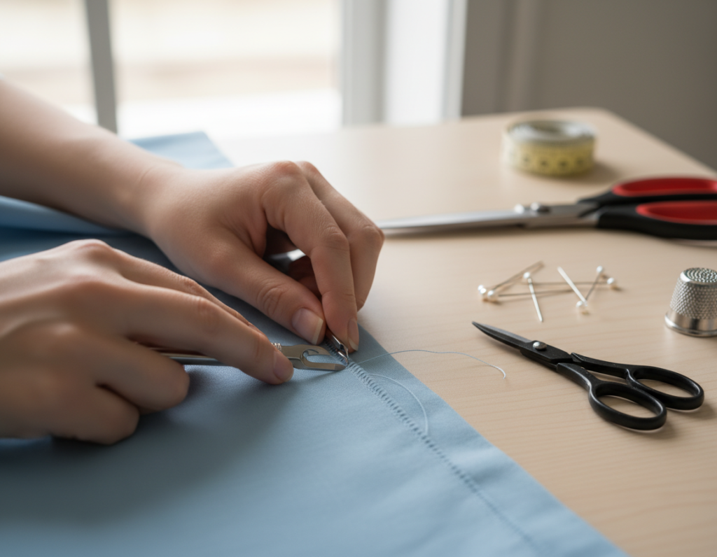 problem-solving sewing issues with seam ripper and tools