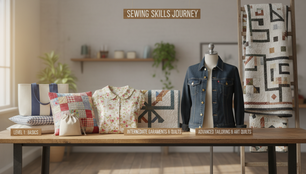 progression from beginner to intermediate sewing projects