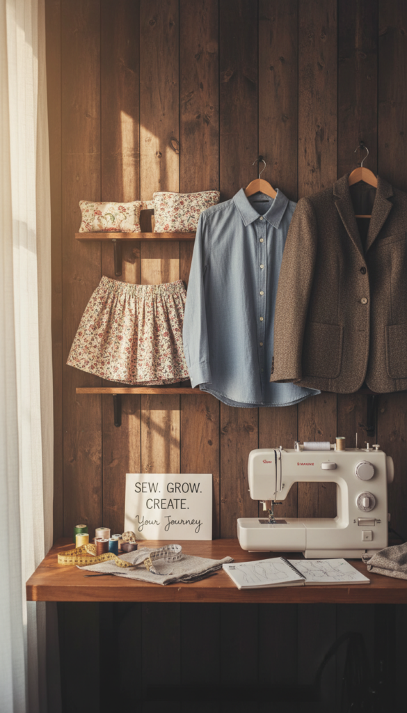 progression of sewing projects from simple to complex