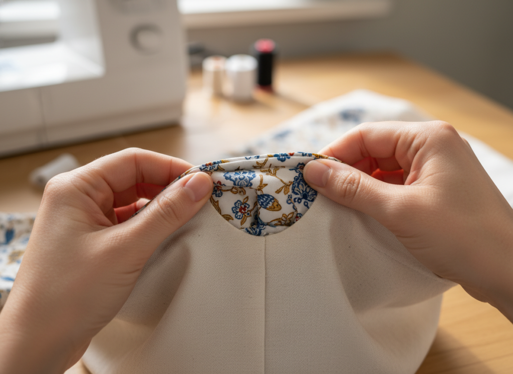 pulling bag through lining opening