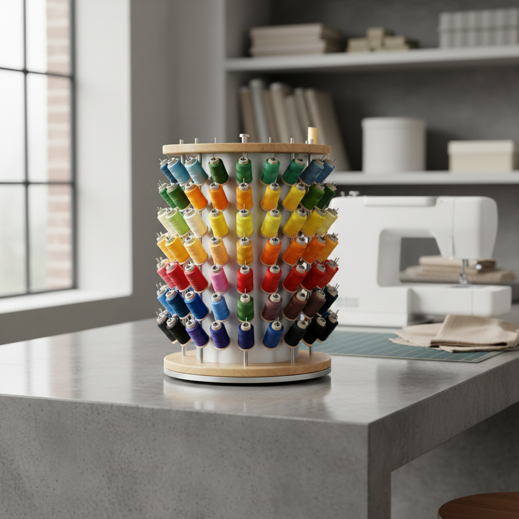 rotating thread organizer with multiple spools