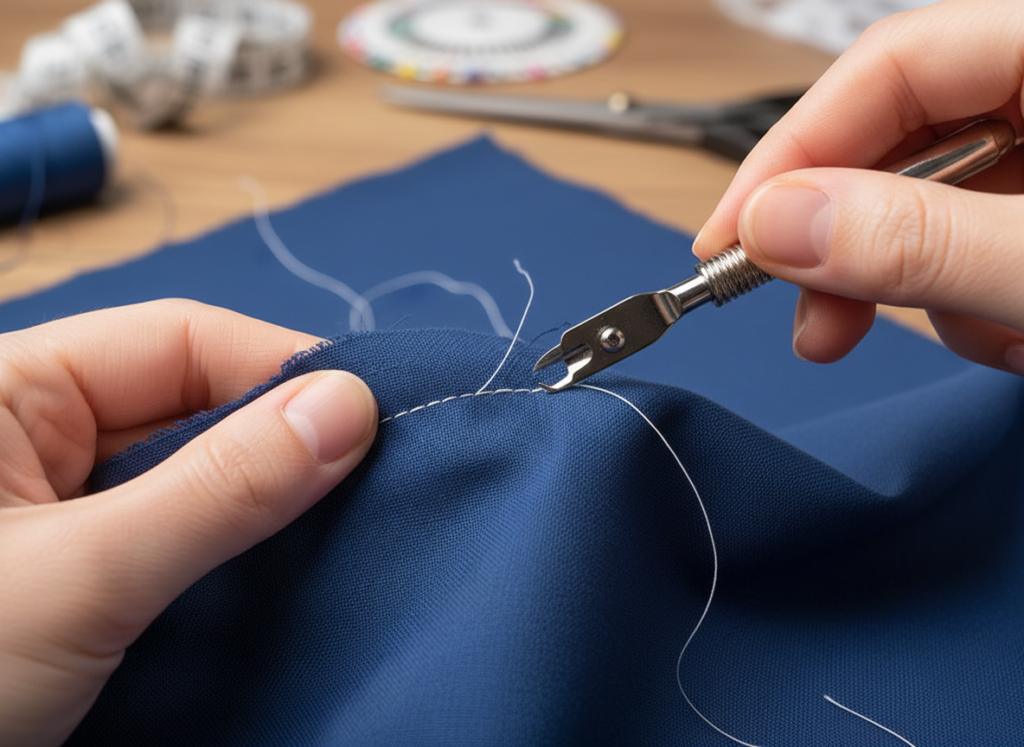 seam ripper removing stitches from fabric