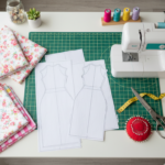 sewing easy diy dress pattern tutorials workspace with fabric and patterns