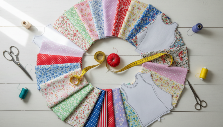 sewing easy diy top women tutorials showing colorful fabric pieces