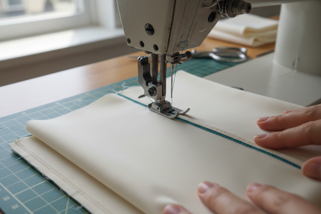 sewing lining pieces for tote bag interior