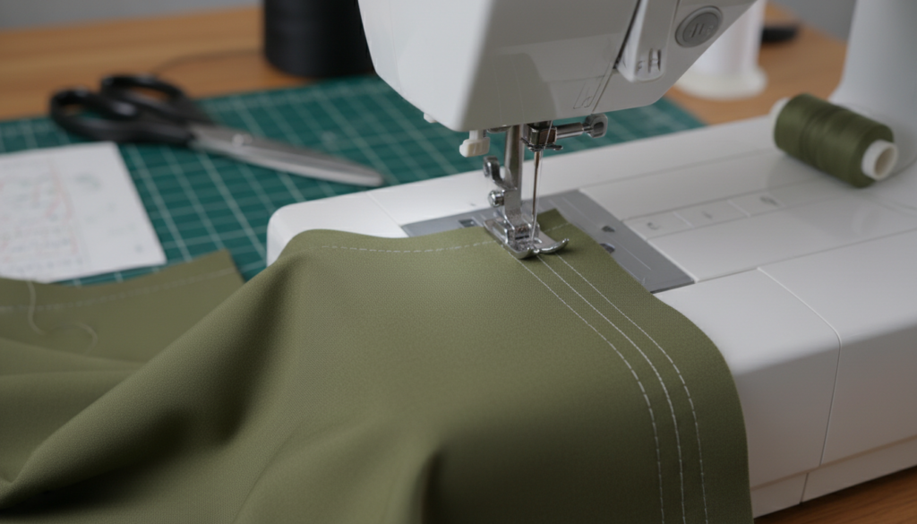 sewing lining side seams on machine