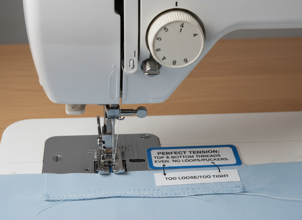 sewing machine showing correct thread tension for beginners sewing machine showing correct thread tension for beginners