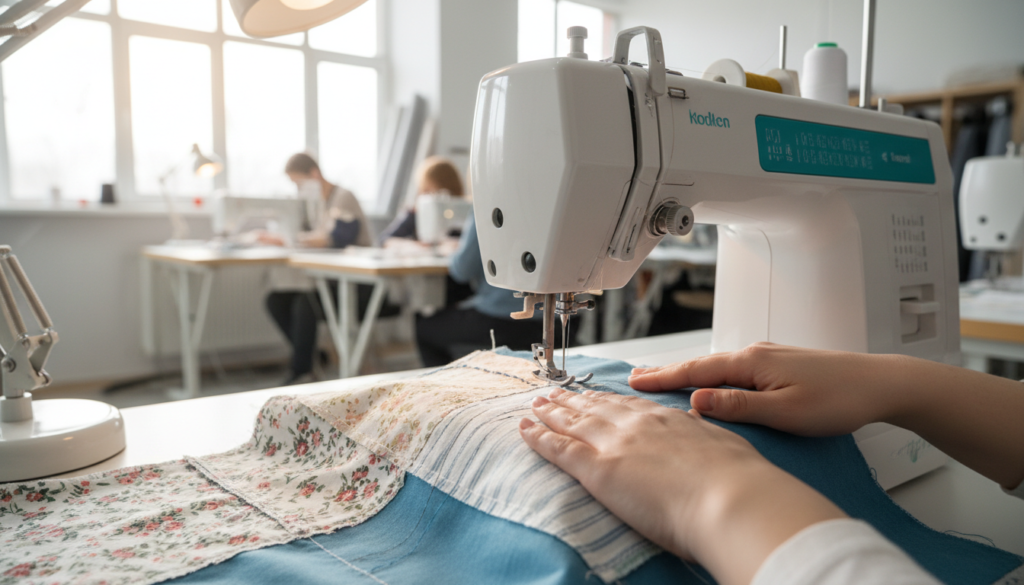 sewing practice on scrap fabric