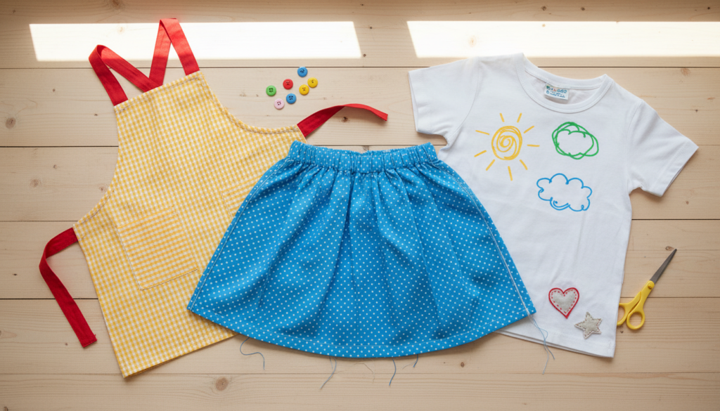 simple clothing items kids can sew for practice