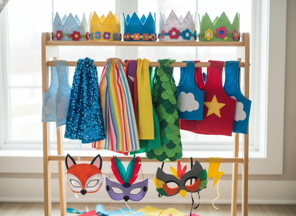 simple costume accessories and dress-up items kids sewed themselves