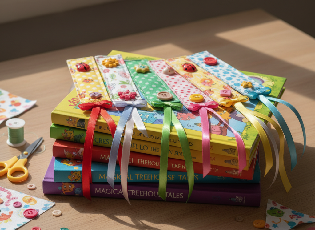 simple fabric bookmarks beginner kids sewing